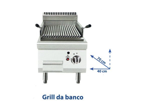 Grill pietra lavica TN7N4IR-I singolo da banco